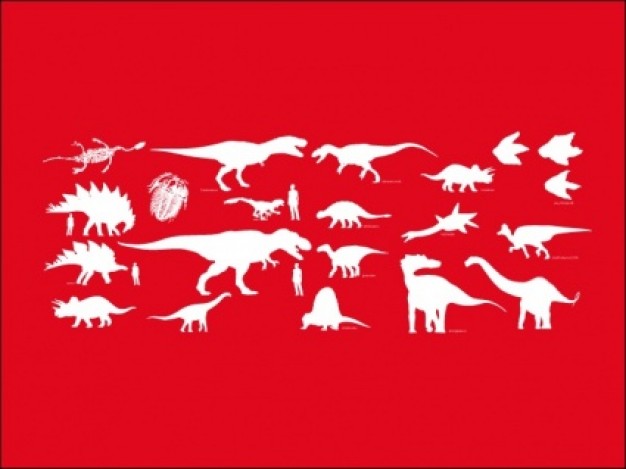 variety of white dino with red background