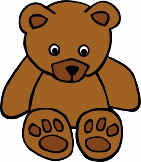 Simple brown Teddy Bear clip art in front view