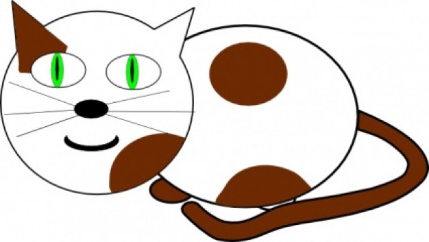 sitting cat looking at you clip art with White background