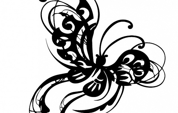 Abstract Ornamental Butterfly Stylized Wings