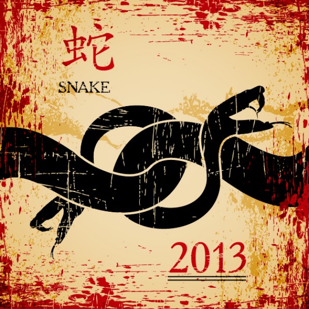 snake card for chinese new year material in chinese wind style