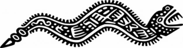 Snake clip art of Ancient Mexico Motif in side view