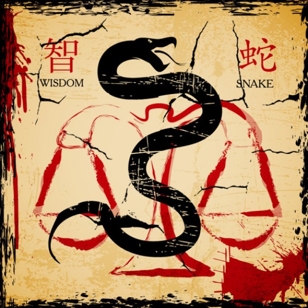 snake of chinese new year of the card with balance