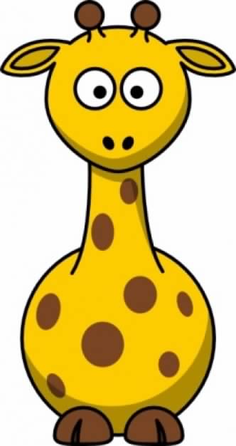 front Giraffe cartoon with yellow skin