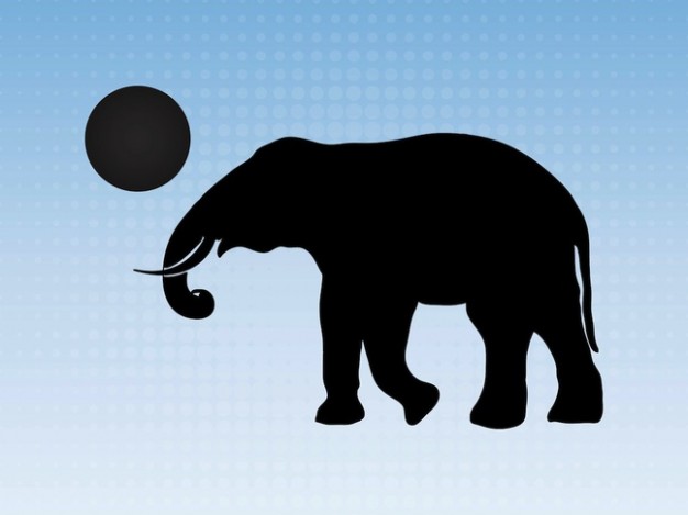 elephant palying ball silhouette pack