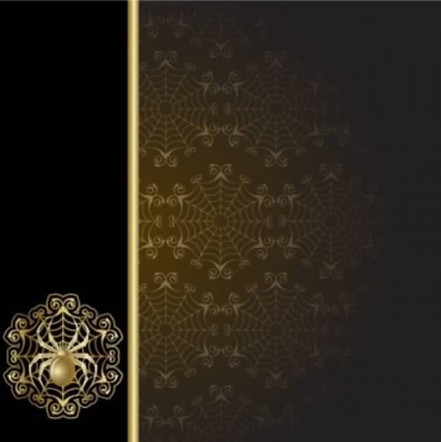 spider pattern over dark and black golden for abstract web