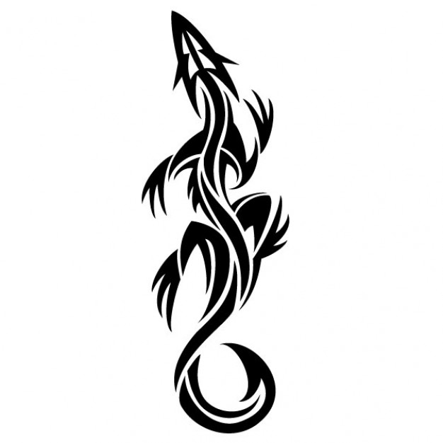 Lizard tribal tatto graphic for logo design