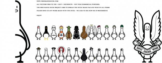 starwars ducks with white background