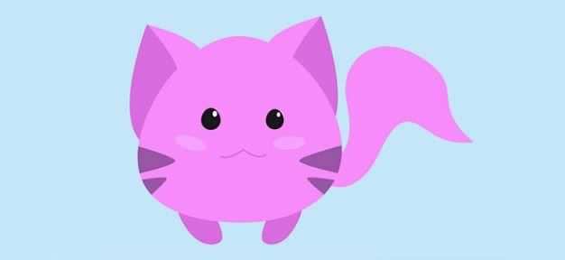 sweet cat vector character over light blue background