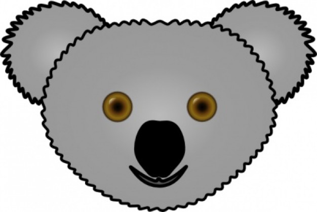 Koala head doodle clip art
