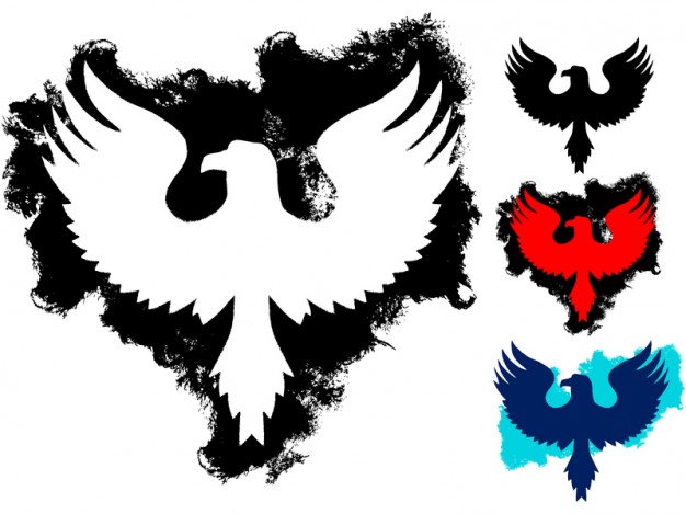eagle vector set  with different background