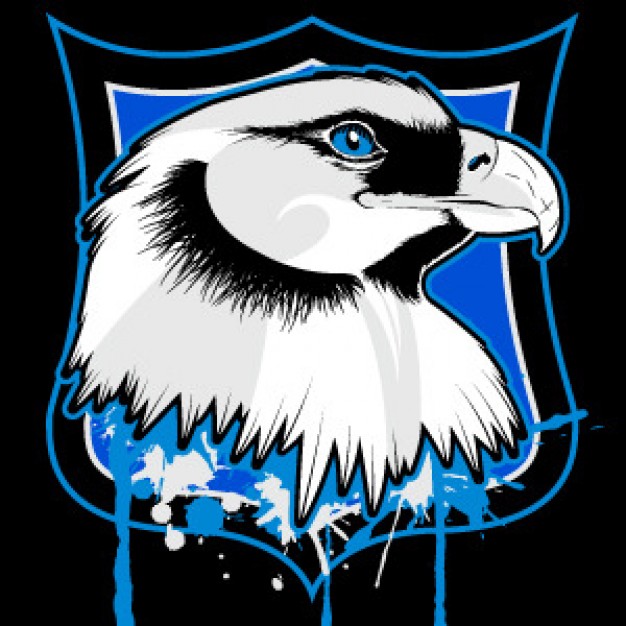 The Eagle head side view in blue mascot