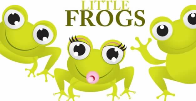 three Little Frogs opening mouth