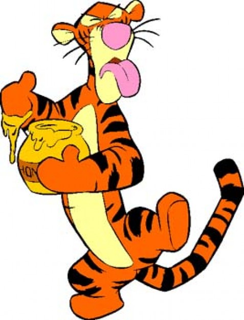 tiger from Pooh and tiger with White background