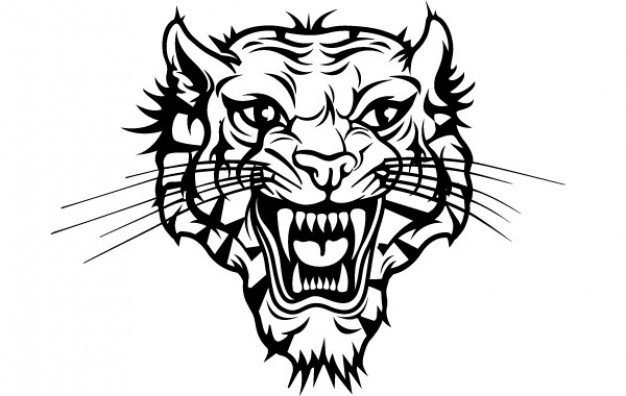 Tiger Head front view clip art Vector