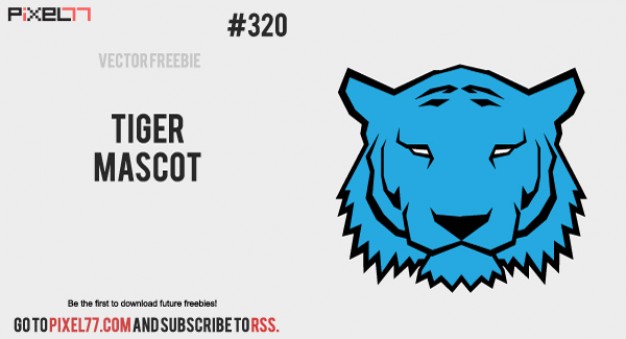 Tiger Mascot face in blue for logo design