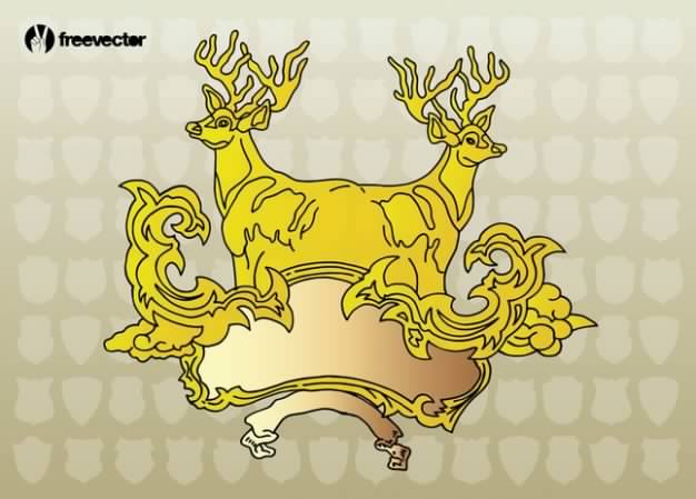 auspicious golden Deer Heraldry