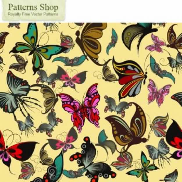 many butterflies seamless design pattern