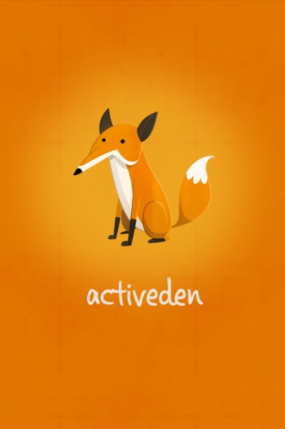 fox with Orange Peel background