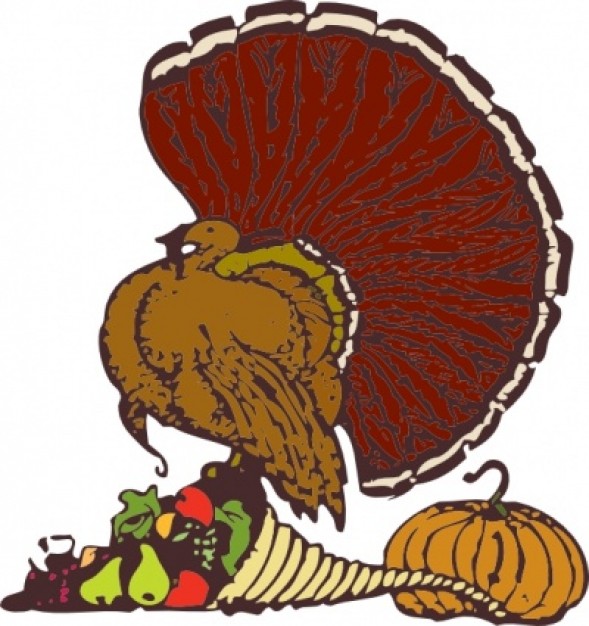 turkey and harvest clip art in colour