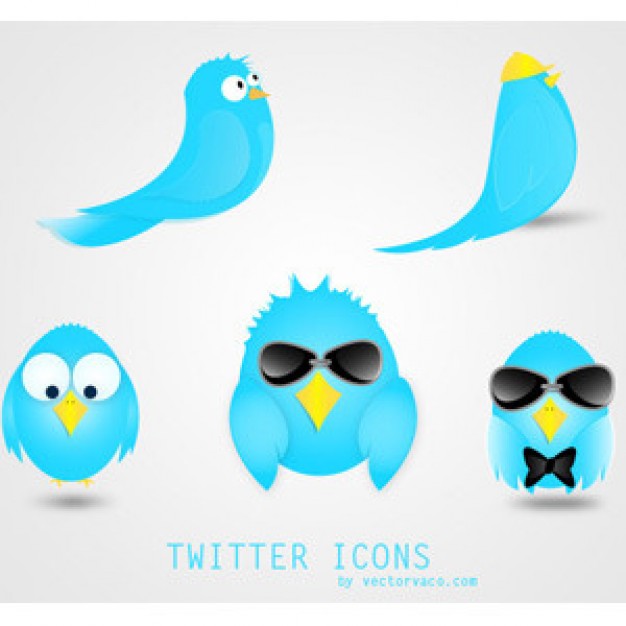 Twitter Icons Vector with different clothing
