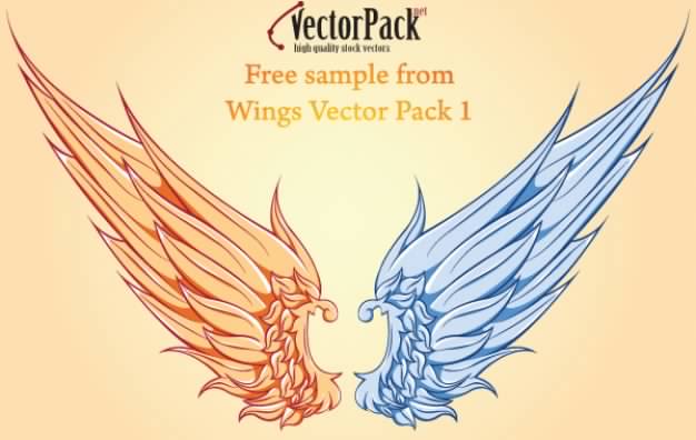 Two colors wing set over earth yellow background