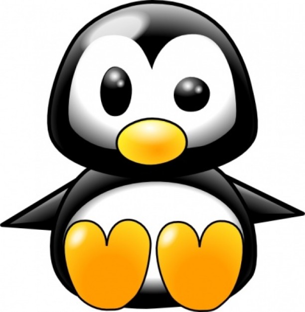 Baby penguin clip art in front view