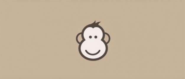Happy monkey face cartoon icon with earth yellow