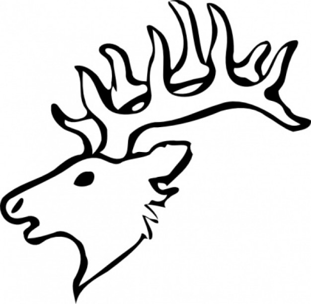 deer head doodle outline