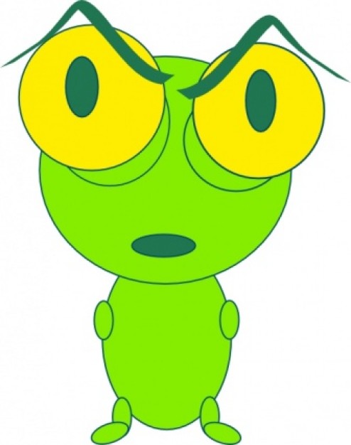 upset frog thing with big eyes clip art