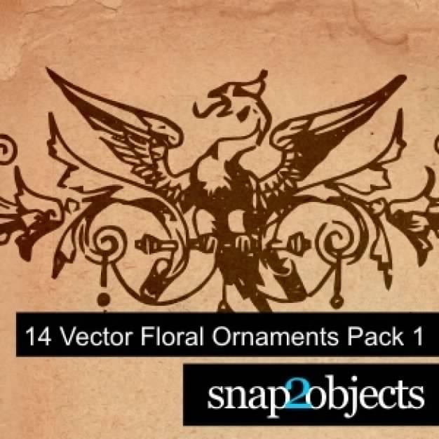 Vector pack ornaments objects with dragon