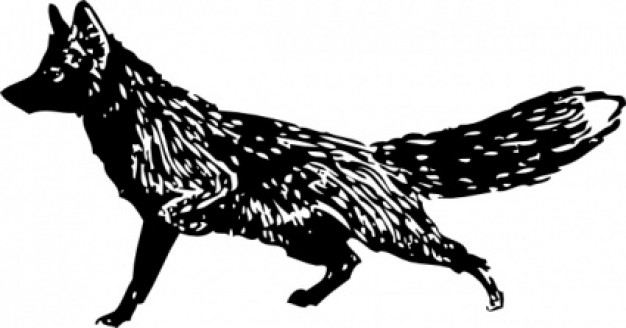 Fox silhouette clip art in side view