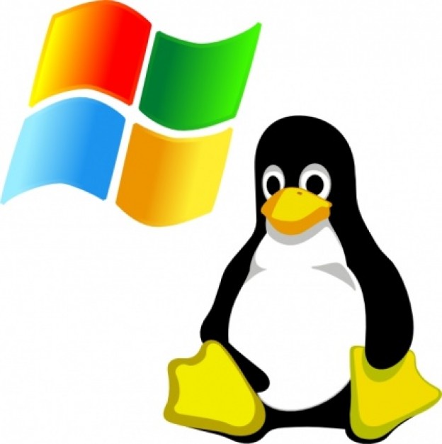 windows and linux icon logo clip art in colour