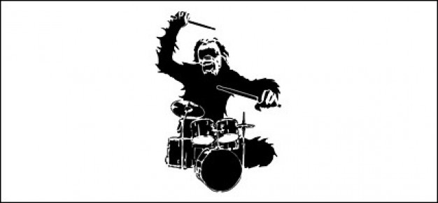 monkey play frame drum Orangutan drummer