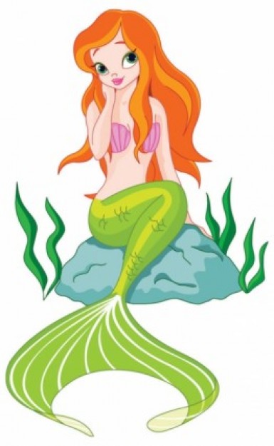the cute beauty spot Cartoon mermaid