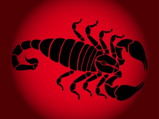 zodiac sign scorpio with red background