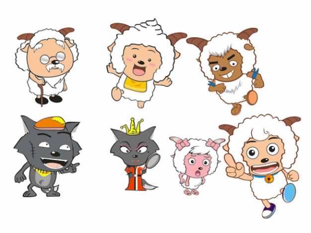 xiyangyang sheep and huitailang wolf cartoon characters