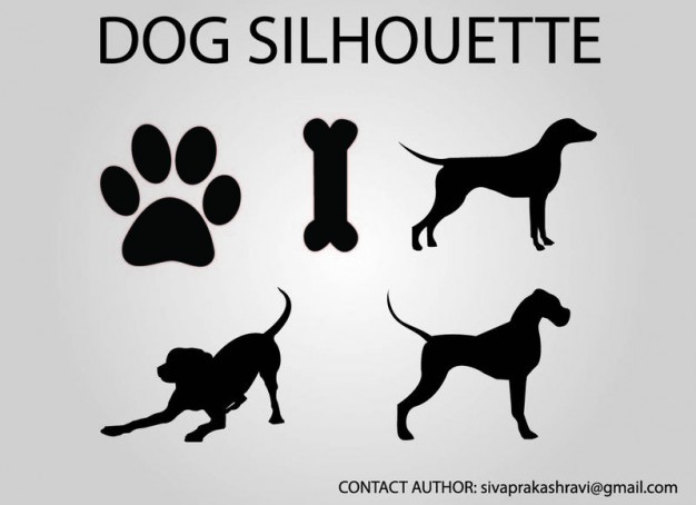 black white dog vector silhouette