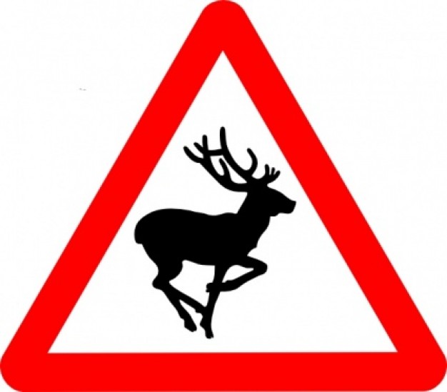 Deer Area for road warning sign clip art