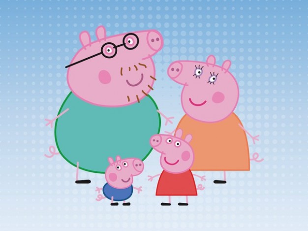 Pig parent and pig children family