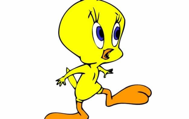 yellow Tweety bird with surprise expression