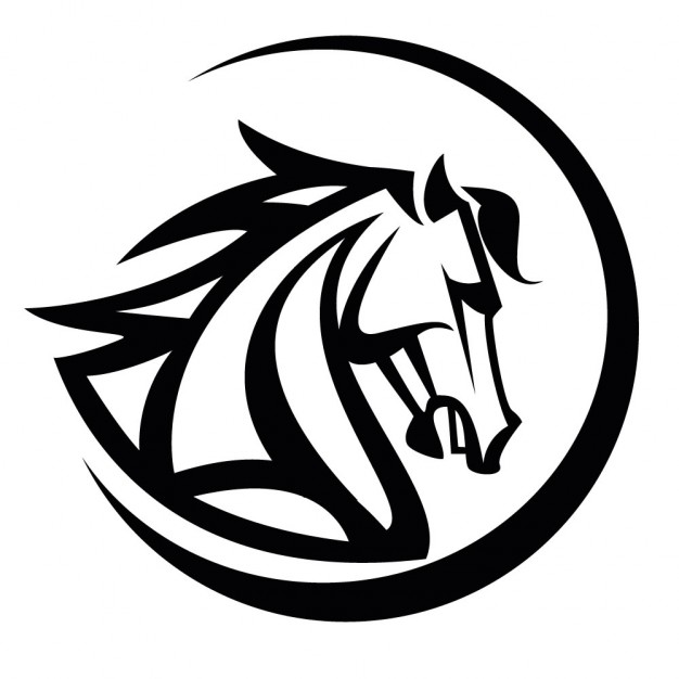 Black horse head vector illustration for logo design