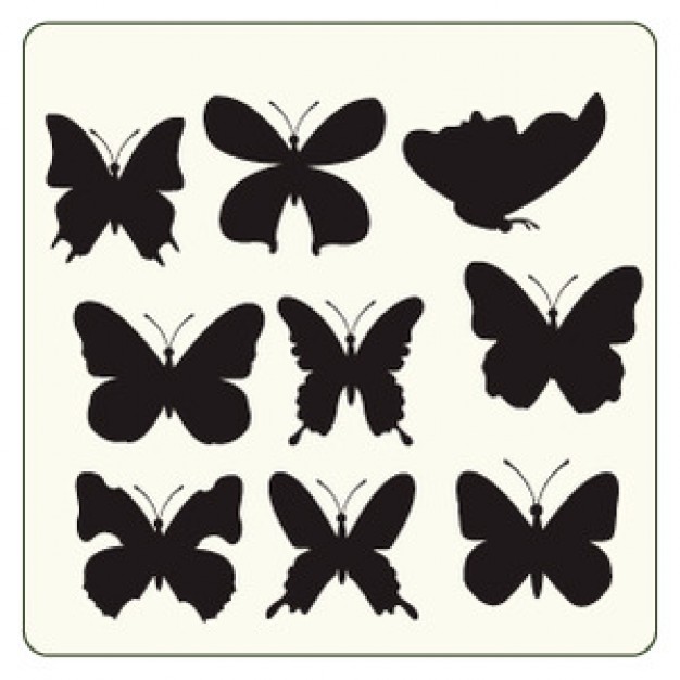 black Butterflies with light yellow background