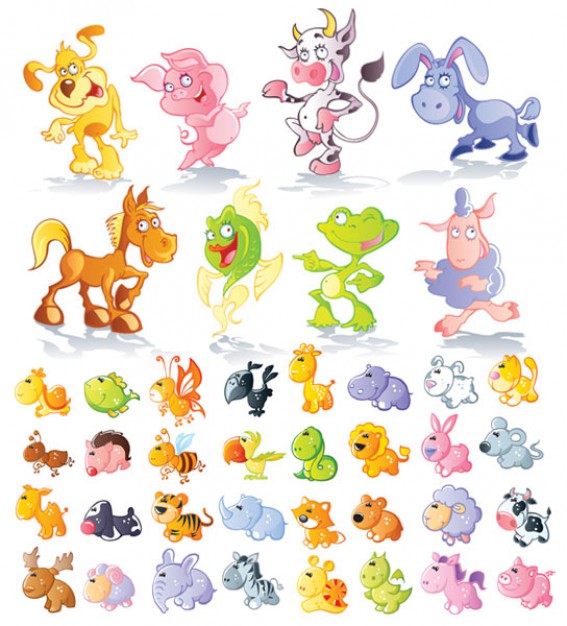 variety of Cartoon animals material