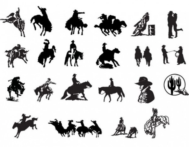 Western cowboys love story silhouettes