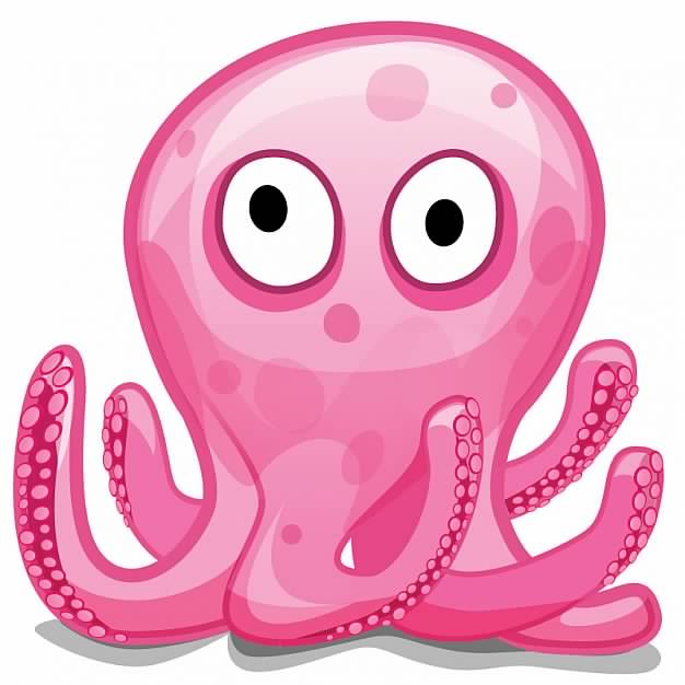 lovable illustration of an purple octopus