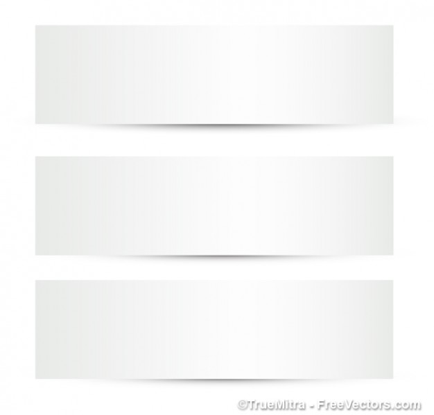 three white advertisements banners