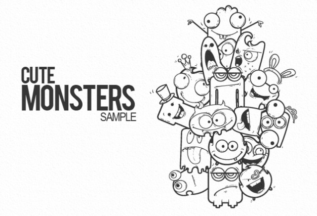 Doodle cute art monsters sample about Movies