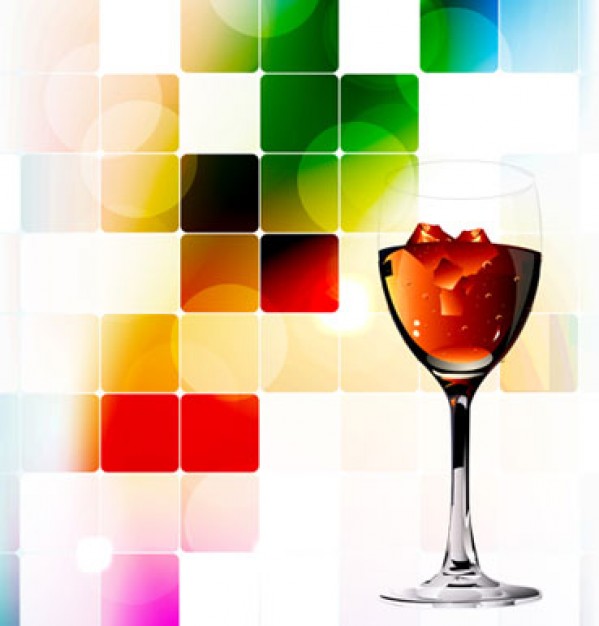 abstract splashing background with red wine cup