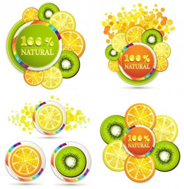Citrus fruit Fruit lemon slices in four arrangements about Lemon Limes
